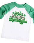 Here For the Shenanigans Girls St. Patrick's Day Retro Raglan