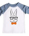 Hipster Boy Easter Bunny Raglan