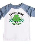 Lucky Dude Retro Boys St. Patrick's Day Raglan