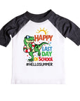 Cute T-Rex Happy Last Day of School Raglan