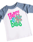 Happy Go Lucky Cute Girls St. Patrick's Day Sunglasses Raglan