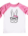 Girl's Hipster Easter Bunny Raglan