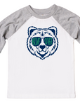 Blue Sage Bear - Jumpin' Jaks Raglan - Toddler/Youth