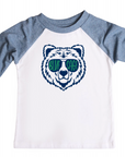 Blue Sage Bear - Jumpin' Jaks Raglan - Toddler/Youth