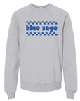 Blue Sage Check  - Bella+Canvas Sponge Fleece Raglan Crewneck Sweatshirt- Youth/Adult (Copy)