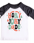 Holly Jolly Dude Boys Christmas Raglan